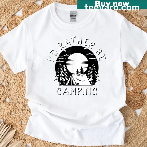 Illustrated T-shirt with camping and nature adventure theme