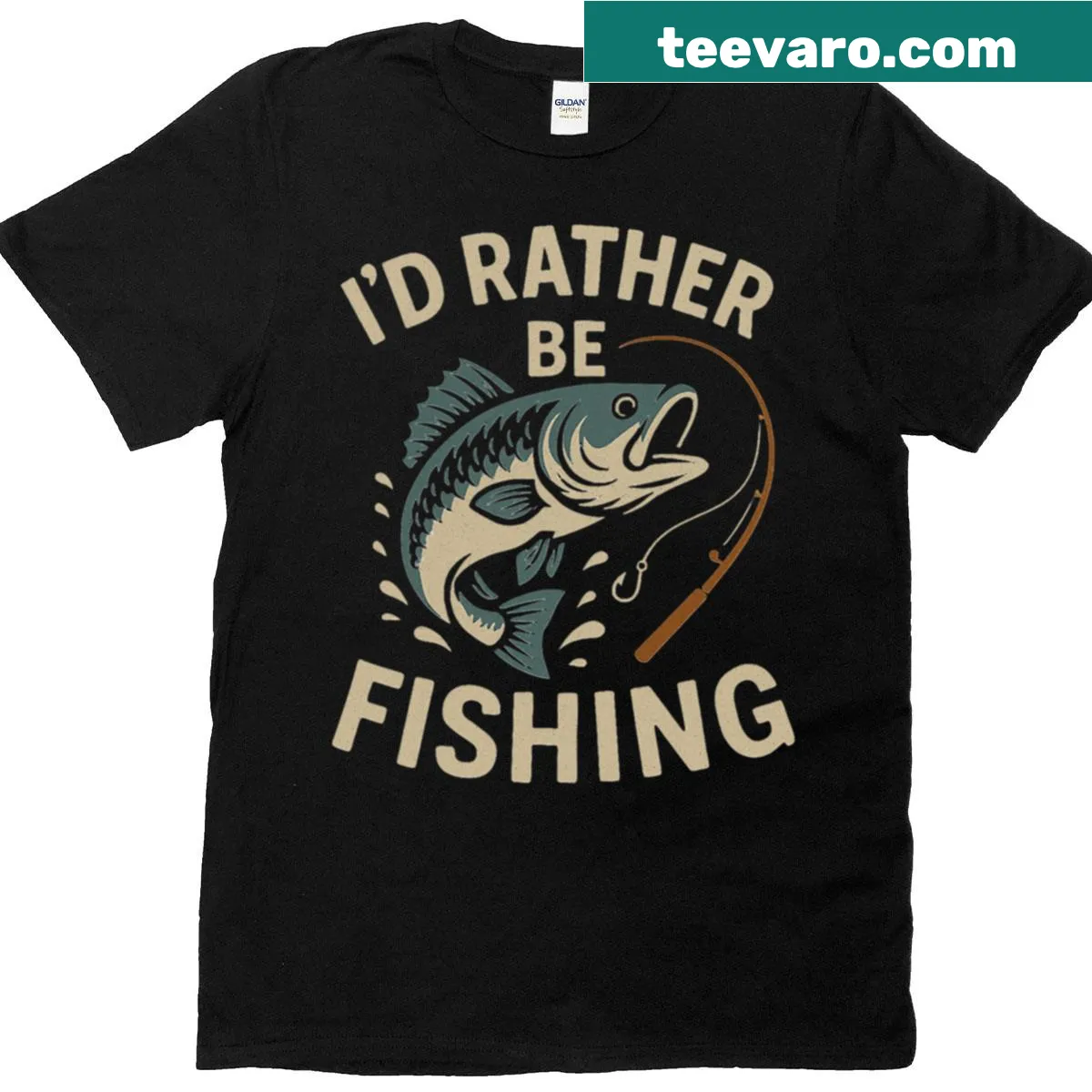 Funny oversized t-shirt for fishermen with humorous fishing quote — on a men's t-shirt