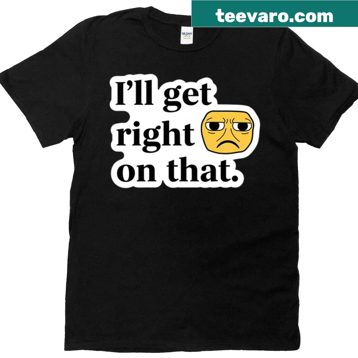 Sarcastic emoji design t-shirt with playful text — on a men's t-shirt