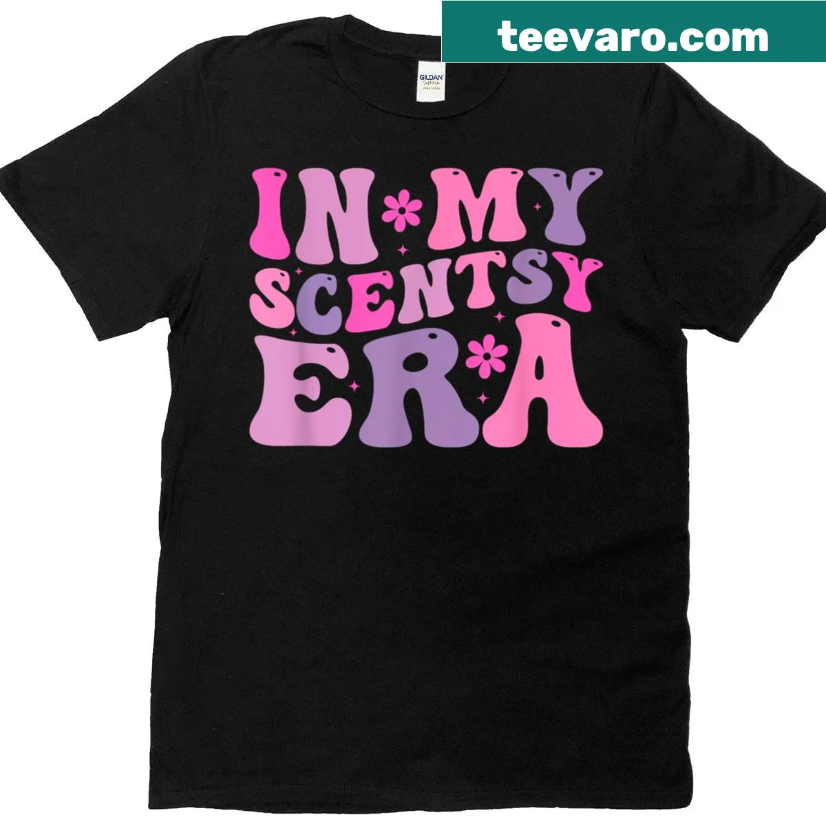 Vintage distressed t-shirt with 'In My Scentsy Era' text — on a men's t-shirt