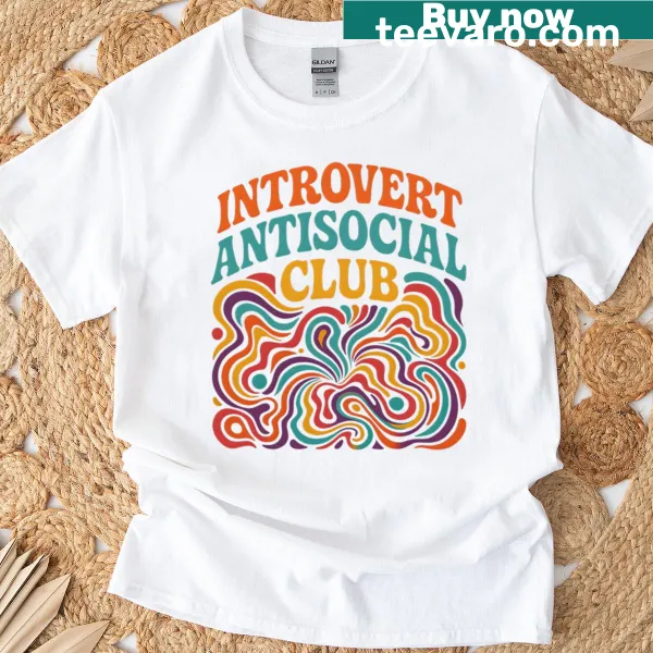 Funny t-shirt with the phrase: Introvert Antisocial Club