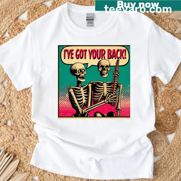 Funny Halloween t-shirt with skeleton design and playful text