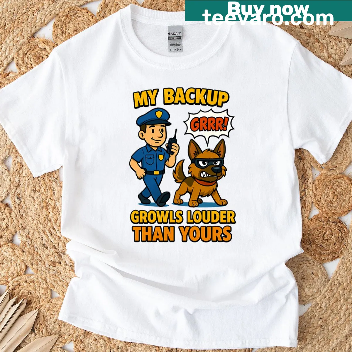 Oversized T-shirt with humorous dog lover statement — on a men's t-shirt