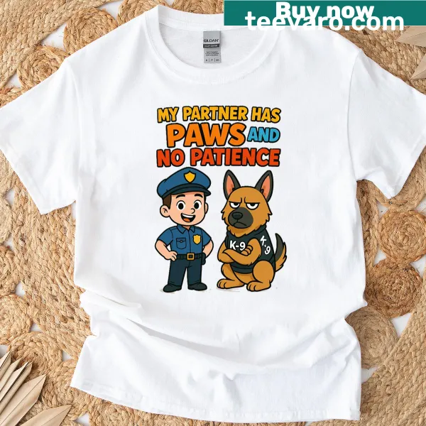 Funny t-shirt about having an impatient dog partner.