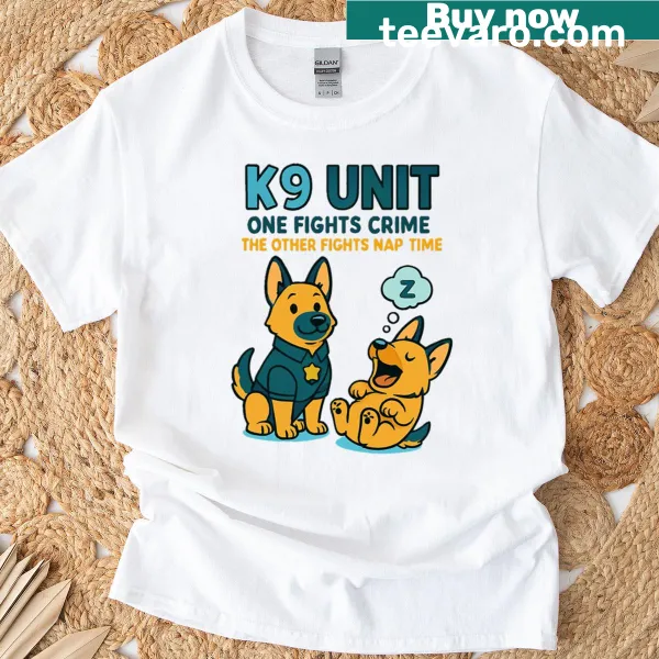 Humorous dog t-shirt featuring a witty phrase about dogs' dual roles