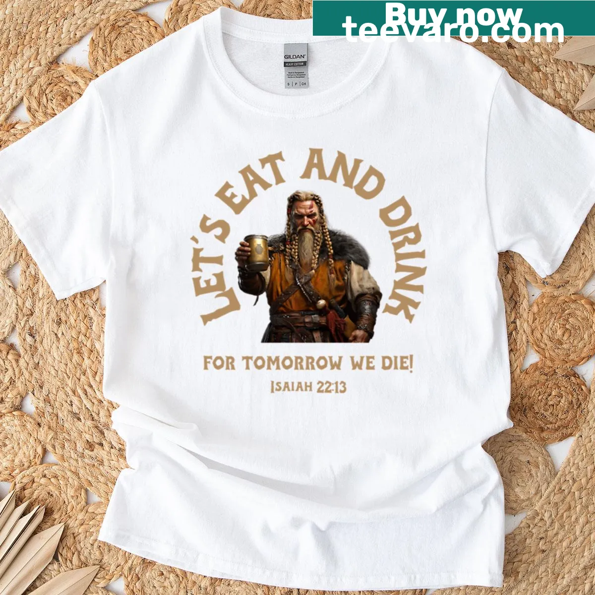 Christian-themed t-shirt with a fun message about enjoying life — on a men's t-shirt