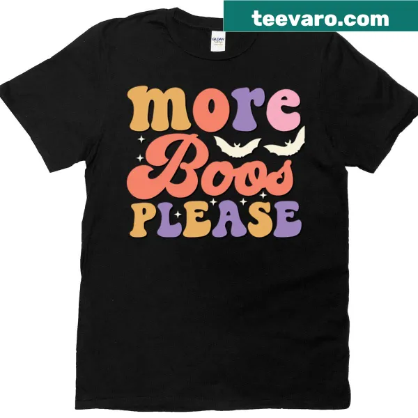 Cute oversized t-shirt featuring a ghost and 'More Boos Please' text