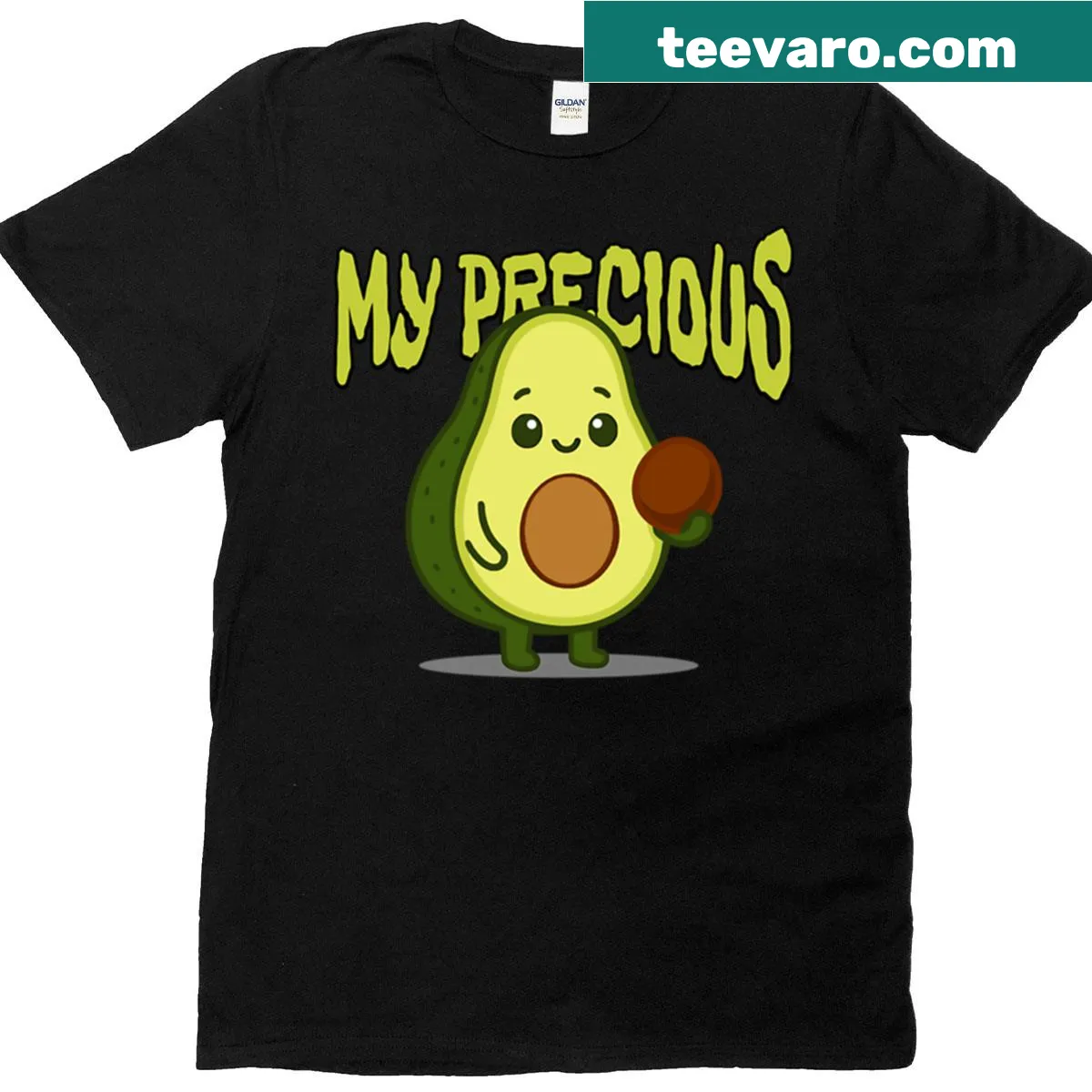 Whimsical t-shirt featuring the phrase 'My Precious' in playful text — on a men's t-shirt