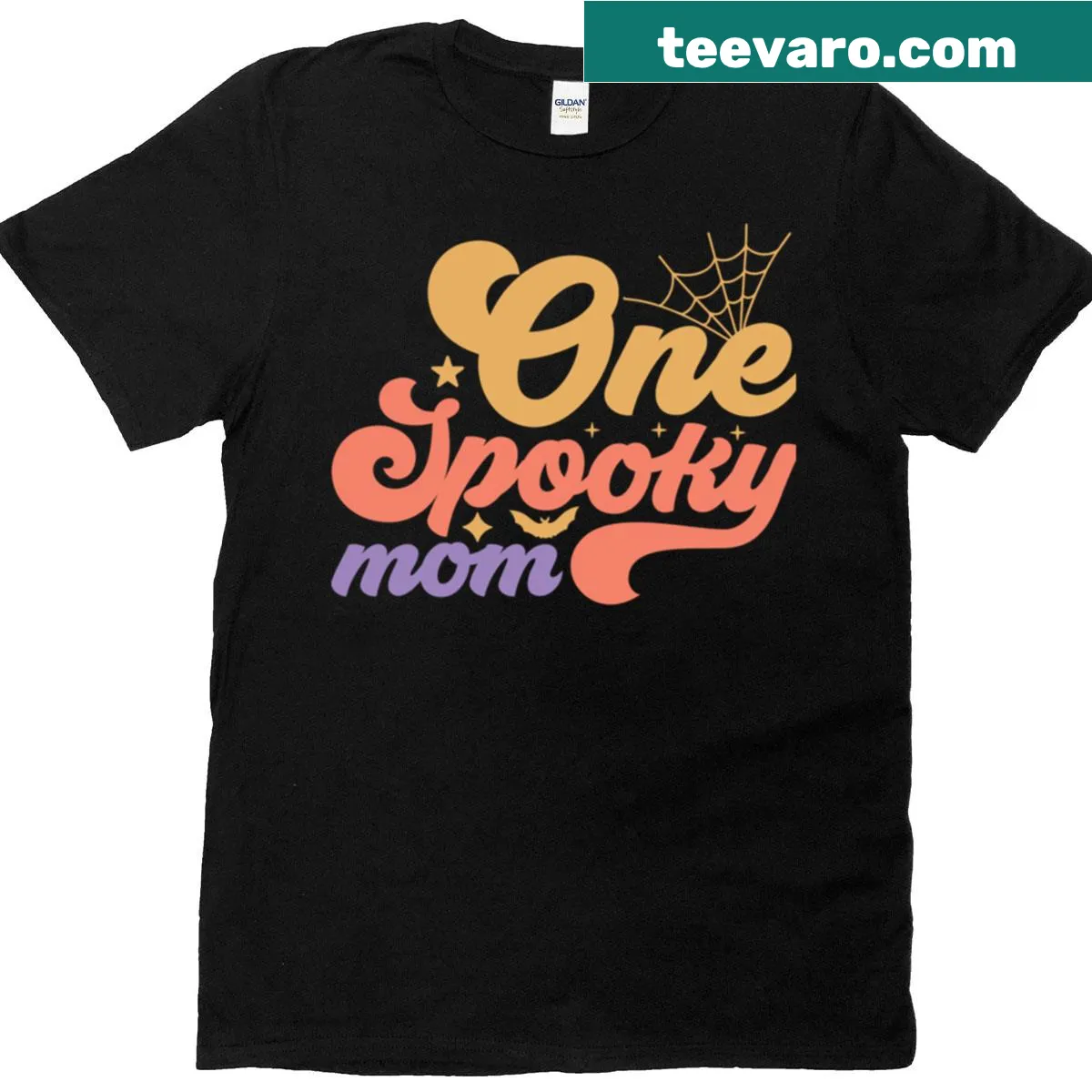 Cute Halloween T-shirt for moms featuring spooky illustrations — on a men's t-shirt