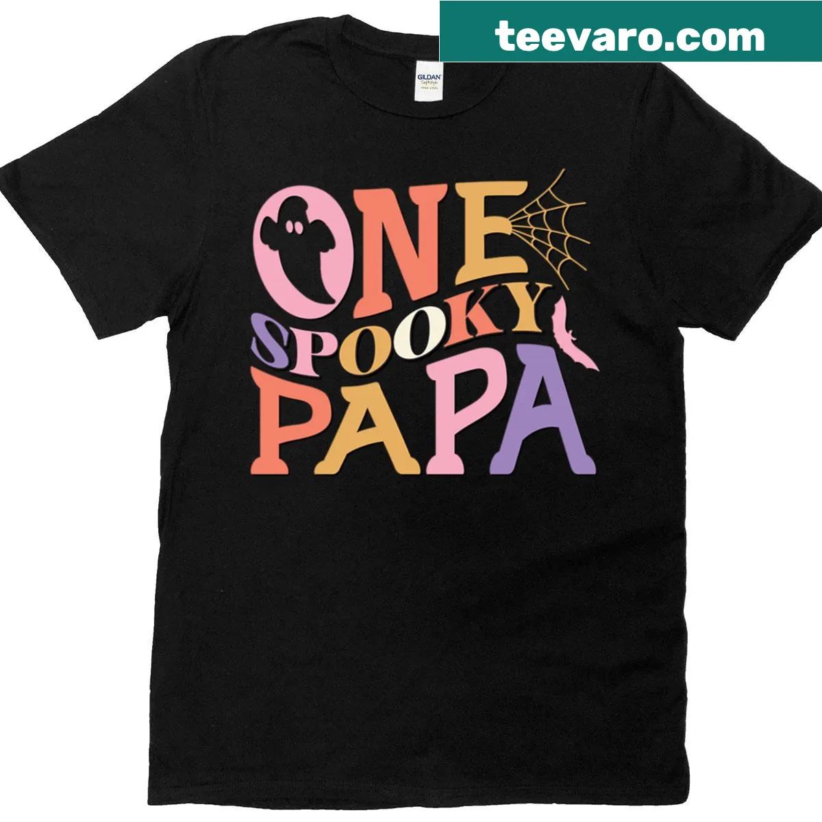 Funny Halloween t-shirt for grandpas with spooky cartoon design — on a men's t-shirt
