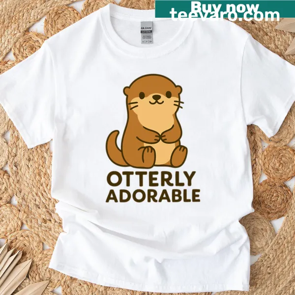 Adorable otter graphic on an oversized t-shirt