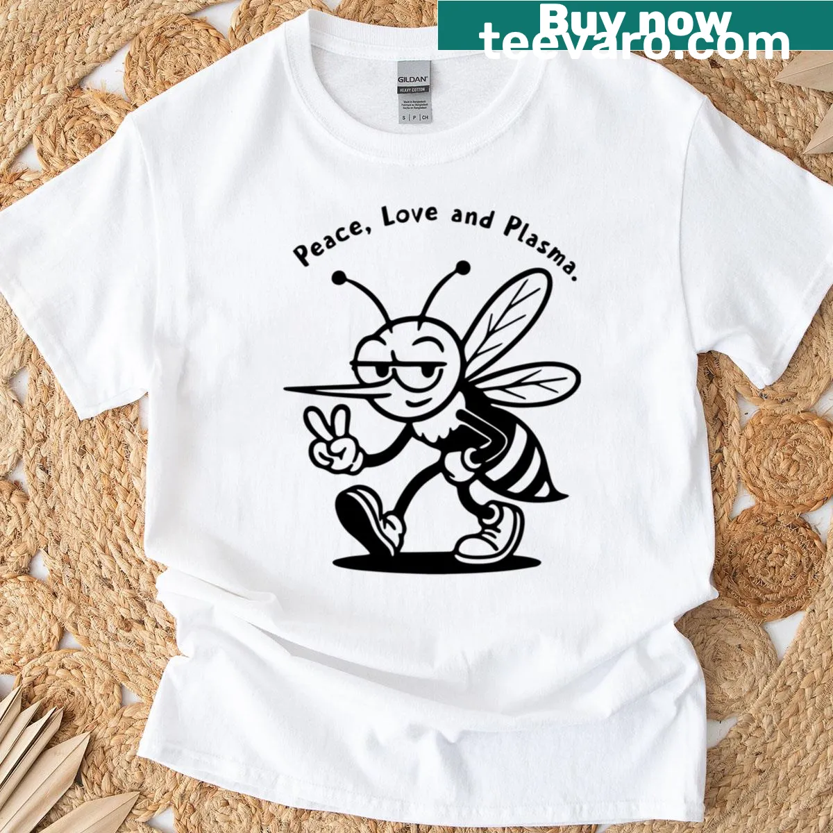 Cartoon phlebotomy-themed T-shirt with humorous graphics — on a men's t-shirt