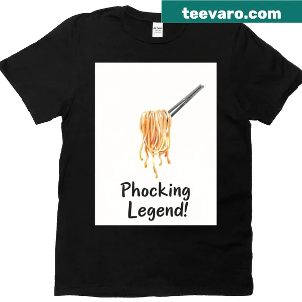 Kawaii meme t-shirt featuring 'Phocking Legend' text and pho illustrations