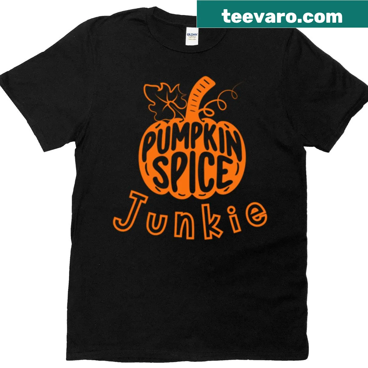 Vintage style pumpkin outline graphic T-shirt for fall — on a men's t-shirt
