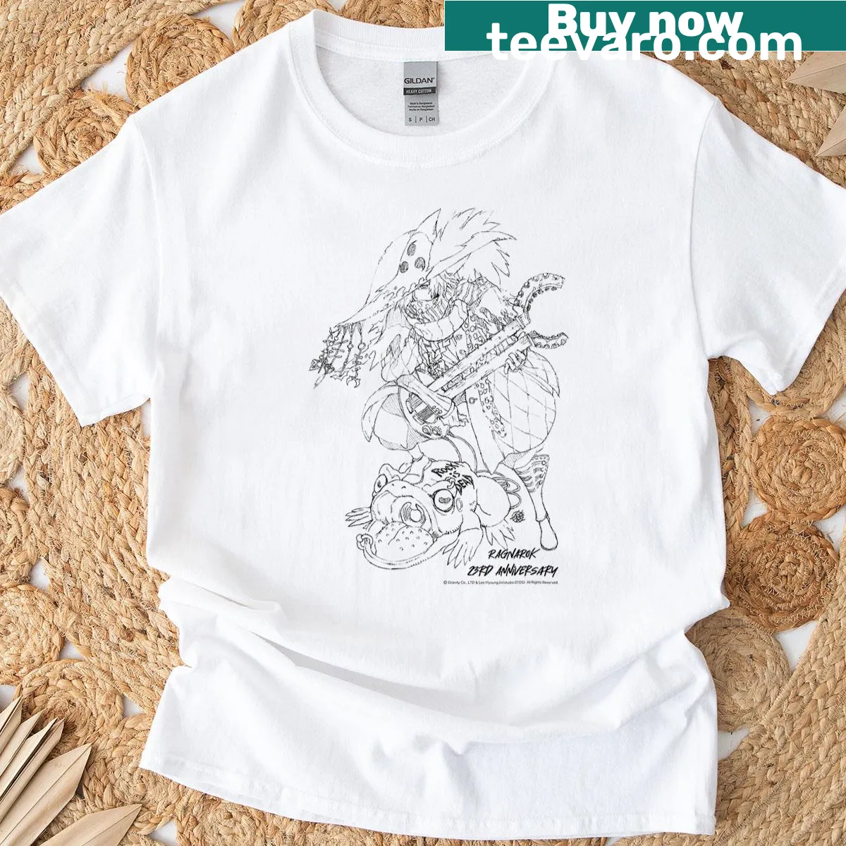 Cute t-shirt celebrating Ragnarok game characters for the 23rd anniversary — on a men's t-shirt