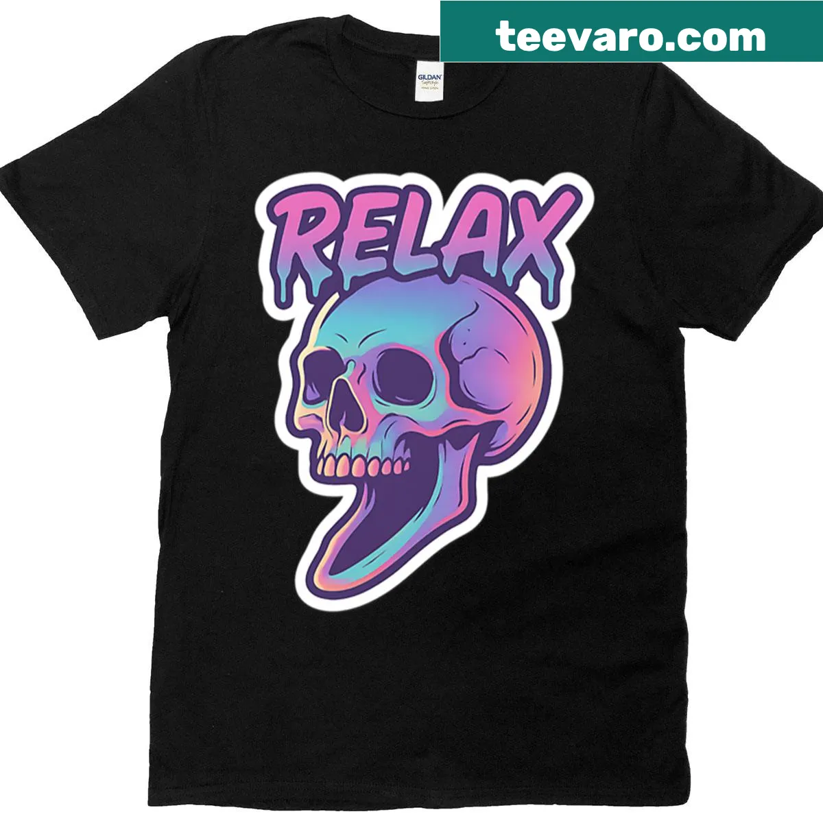 Relaxed skull illustration on a T-shirt — on a men's t-shirt