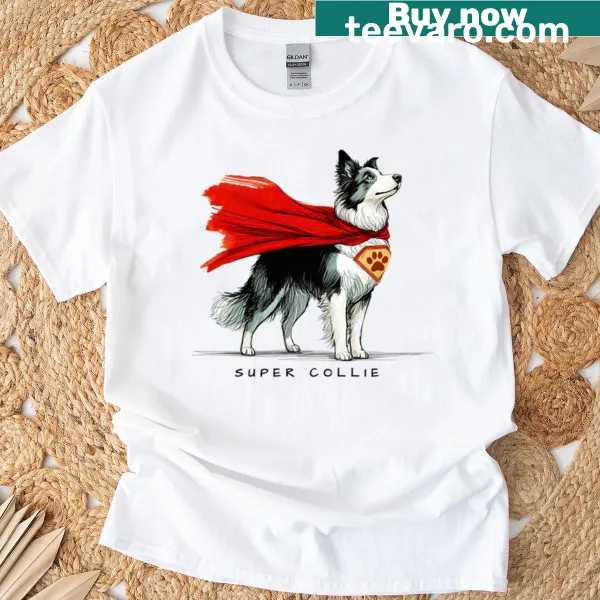 Illustrated Super Collie t-shirt for dog lovers