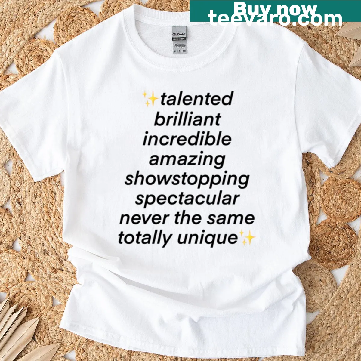 Inspiring Lady Gaga quote t-shirt with Talented Brilliant Incredible text — on a men's t-shirt