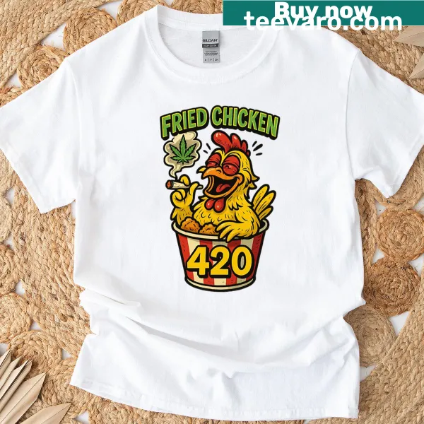 Playful Fried Chicken 420 graphic T-shirt