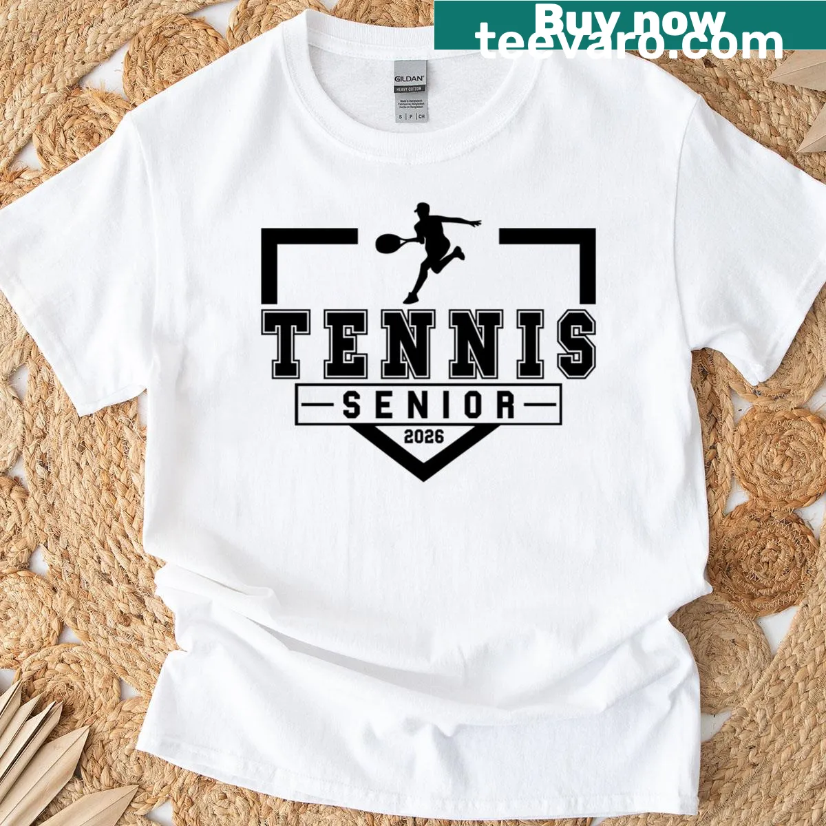 Commemorative T-shirt for Tennis Senior Night graduation 2026. — on a men's t-shirt