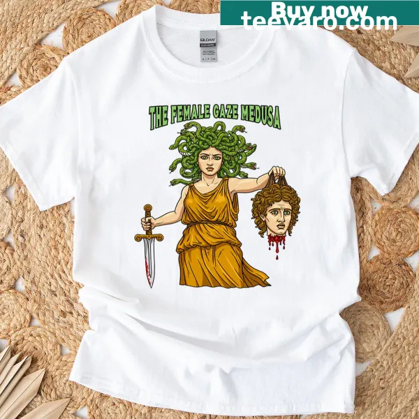 Medusa graphic T-shirt representing the female gaze
