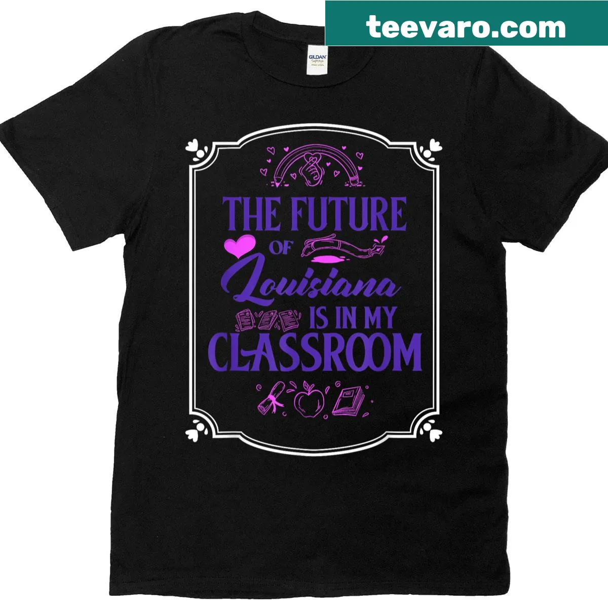 Inspirational classroom graphic on educational t-shirt — on a men's t-shirt