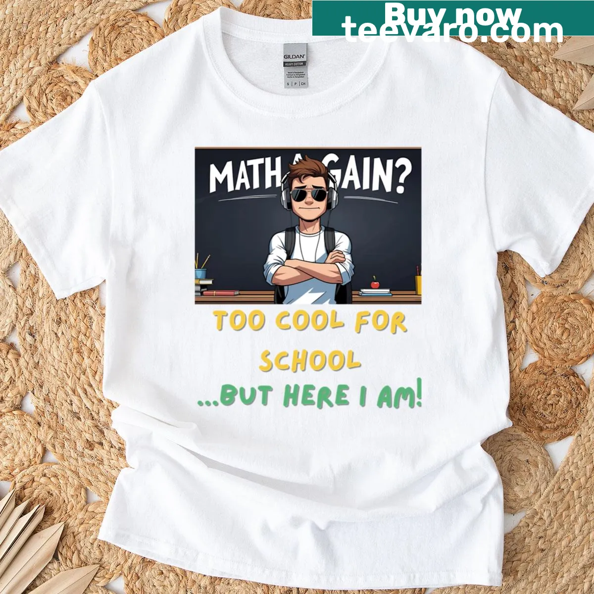 Funny back-to-school t-shirt with humorous slogan about returning to school. — on a men's t-shirt