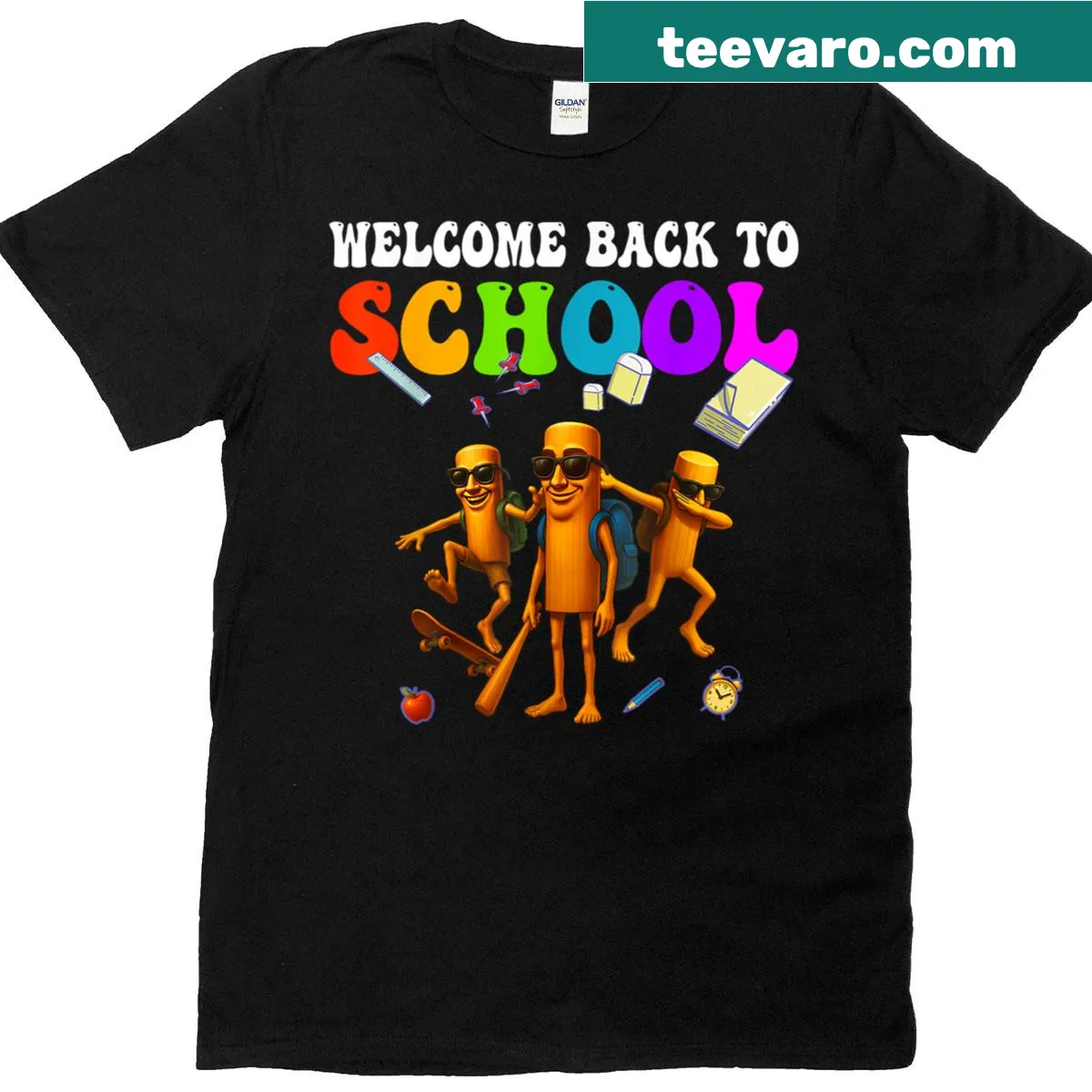 Meme-inspired back-to-school t-shirt with fun graphics and humorous text — on a men's t-shirt