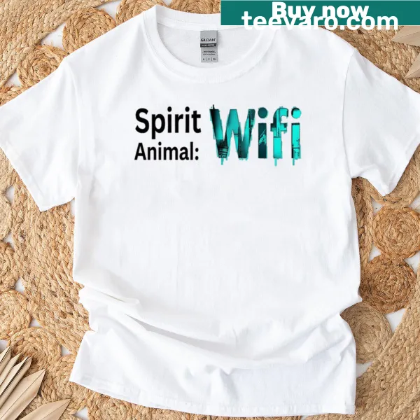 Funny Wifi is My Totem t-shirt with playful typography