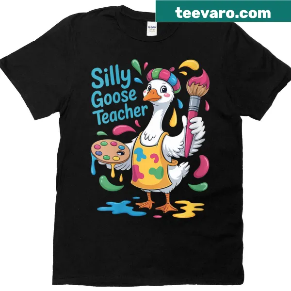 Funny art teacher t-shirt with the phrase Silly Goose.