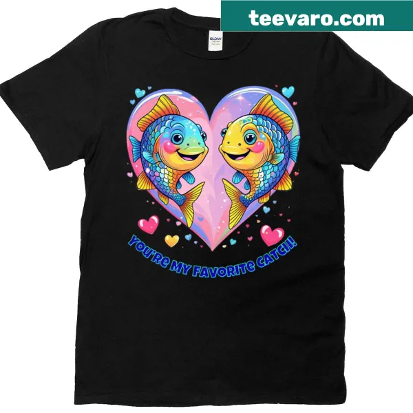Oversized T-shirt with cute fish graphic and text about love