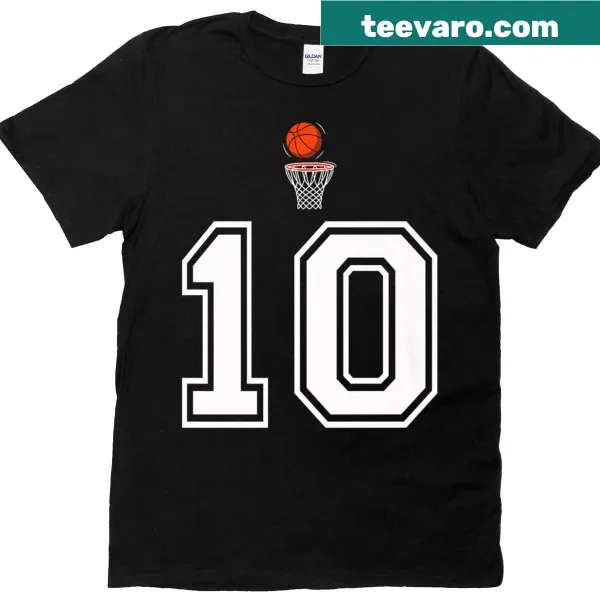Vintage basketball t-shirt with the number 10