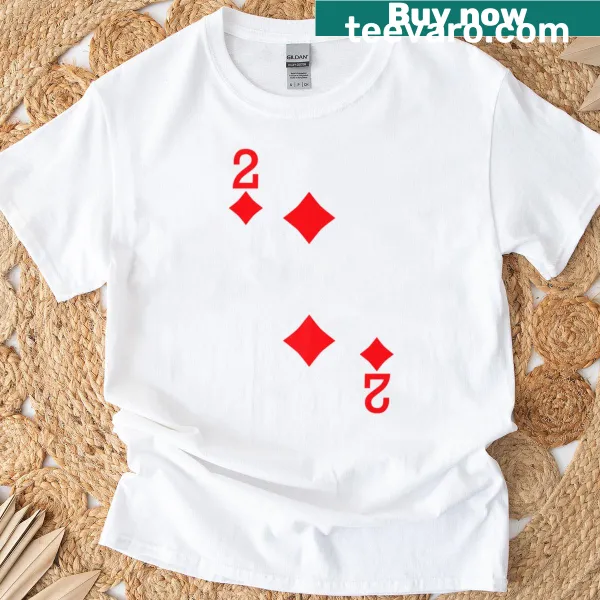Halloween-themed T-shirt featuring the '2 of Diamonds' playing card