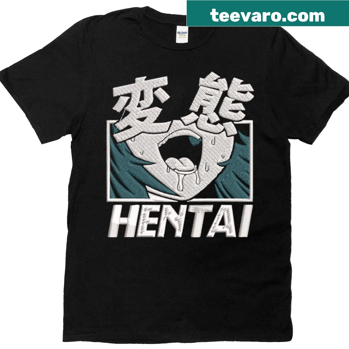 Playful T-shirt featuring a fun anime hentai graphic — on a men's t-shirt