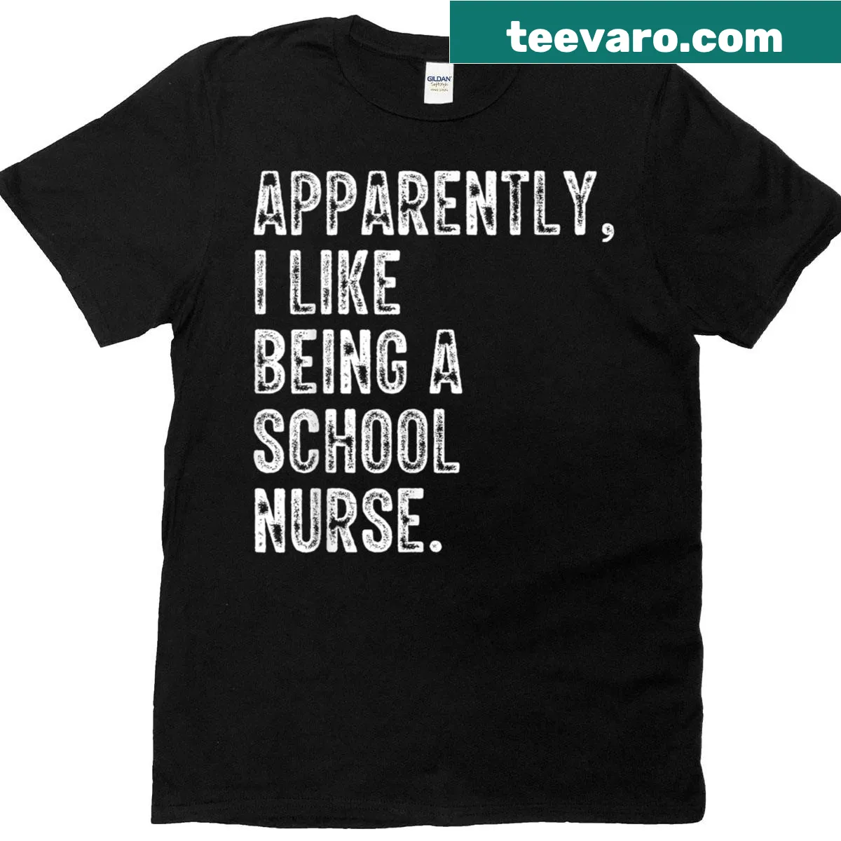 Vintage-style T-shirt for school nurses with a groovy graphic. — on a men's t-shirt