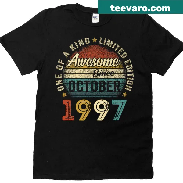Vintage-style shirt celebrating 28th birthday since October 1997