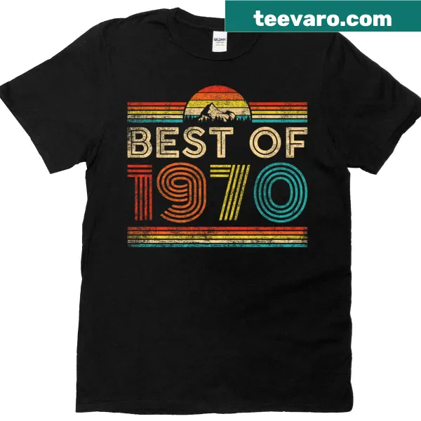 Vintage 1970 birthday t-shirt celebrating a memorable year