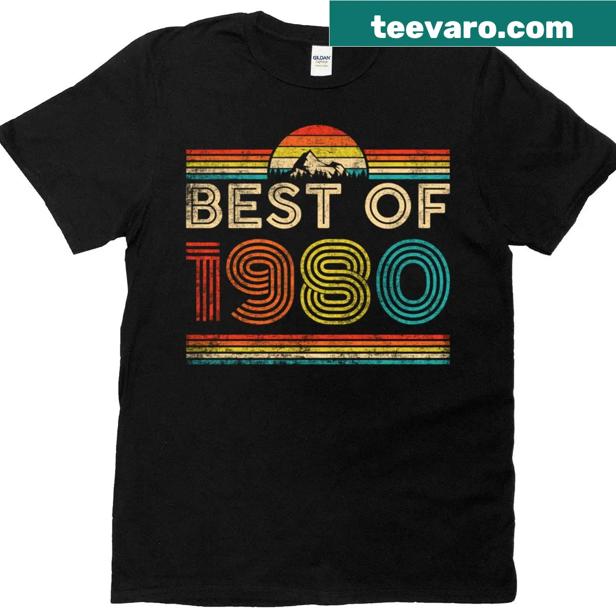 Vintage t-shirt celebrating the year 1980 — on a men's t-shirt
