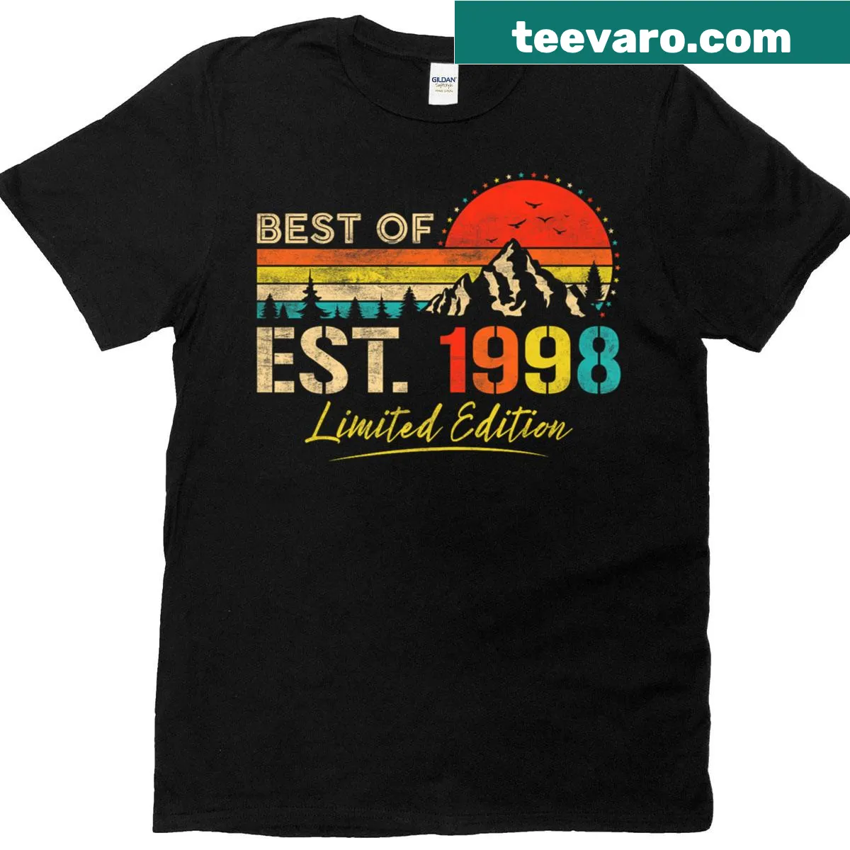 Vintage t-shirt celebrating the year 1998 — on a men's t-shirt