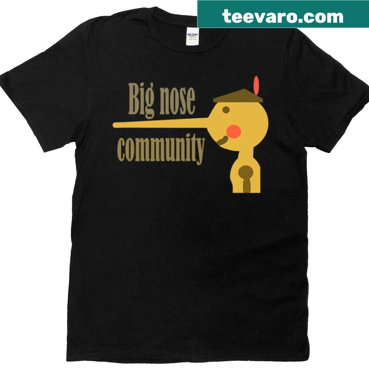 Funny tee featuring a graphic of a big nose and playful text. — on a men's t-shirt