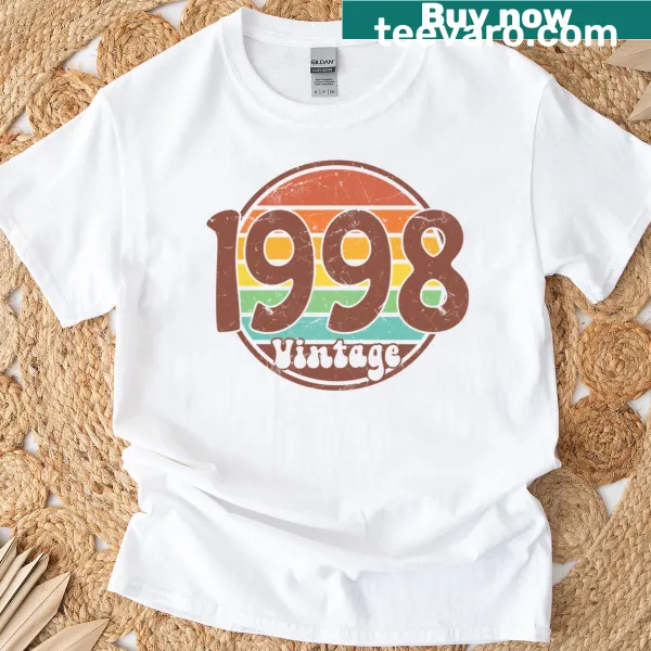 Simple vintage birthday t-shirt for those born in 1998