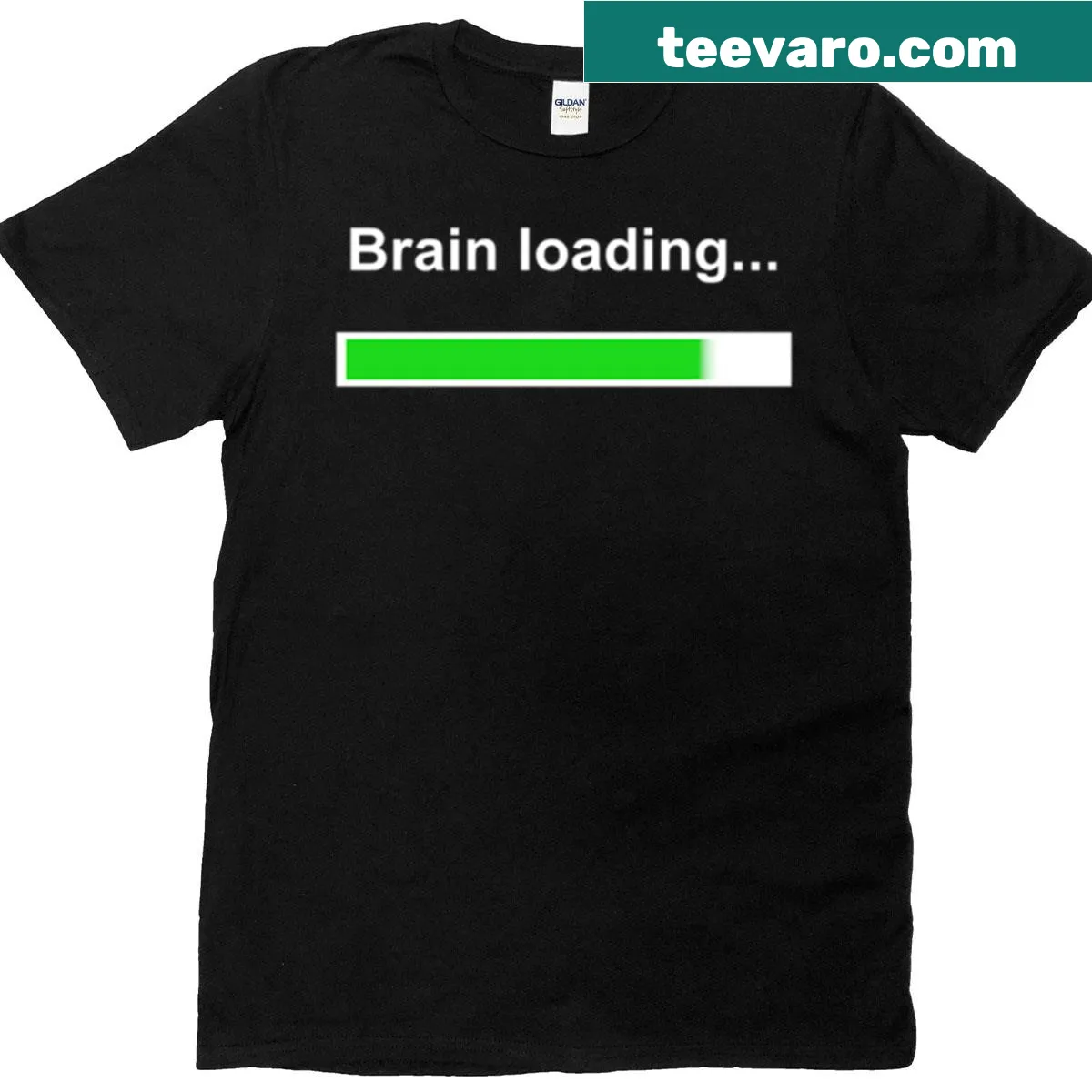 Graphic tee featuring a loading symbol with text. — on a men's t-shirt