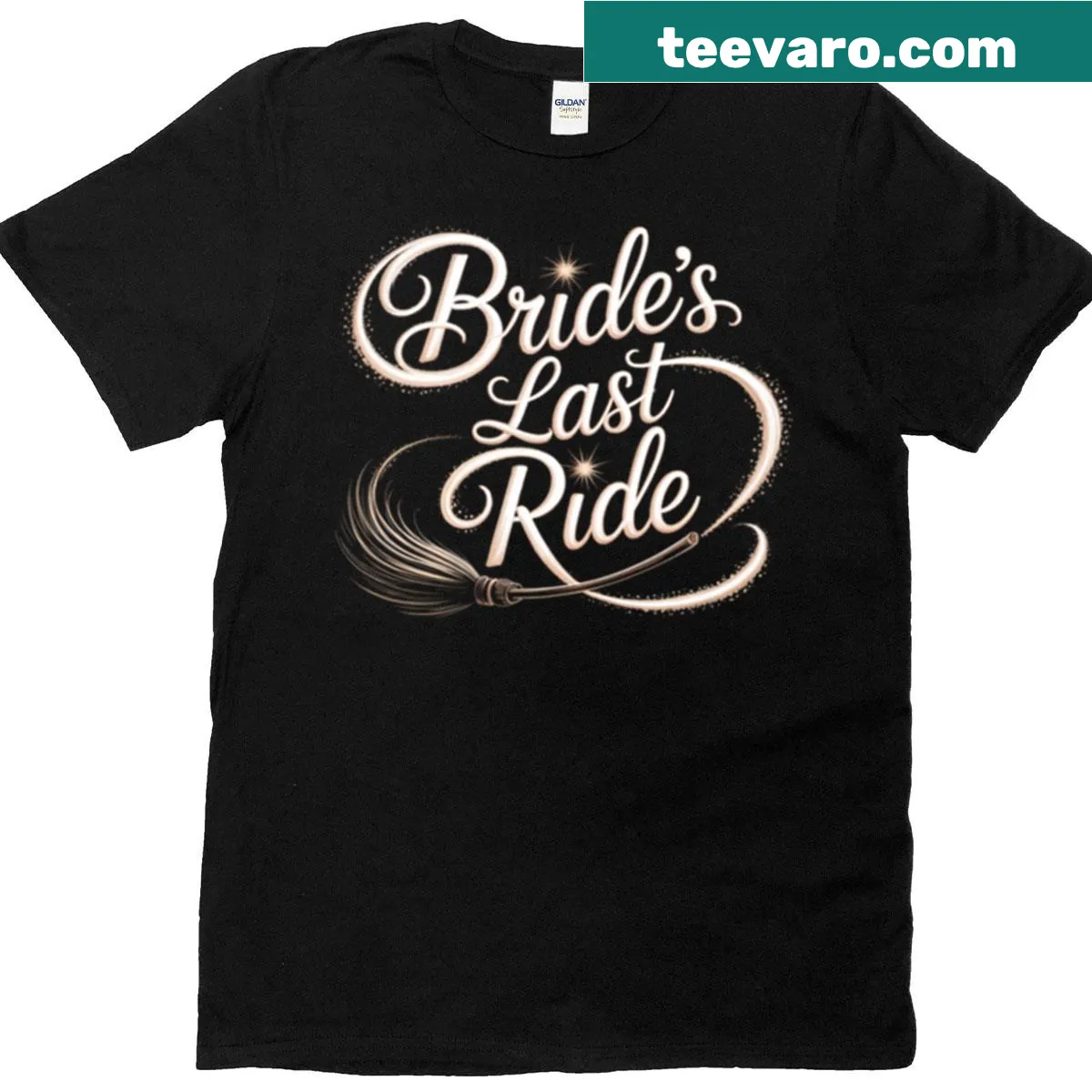 Playful 'Brides Last Ride' T-shirt for bachelorette parties — on a men's t-shirt