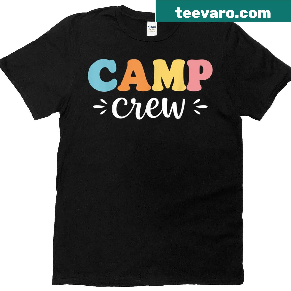 Retro Camp Crew graphic T-shirt celebrating back-to-school — on a men's t-shirt