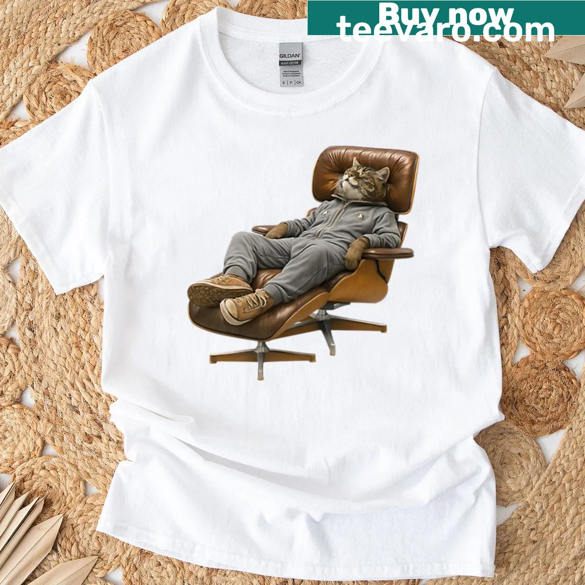 Playful 'Catnap' text graphic T-shirt for cat lovers — on a men's t-shirt