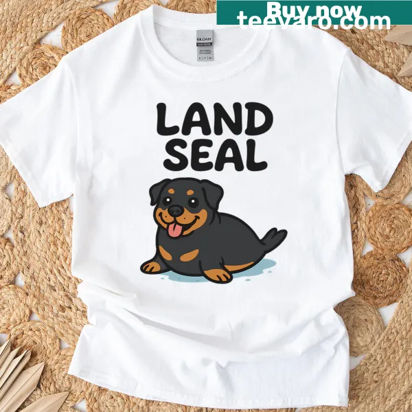 Cute chubby Rottweiler illustration T-shirt