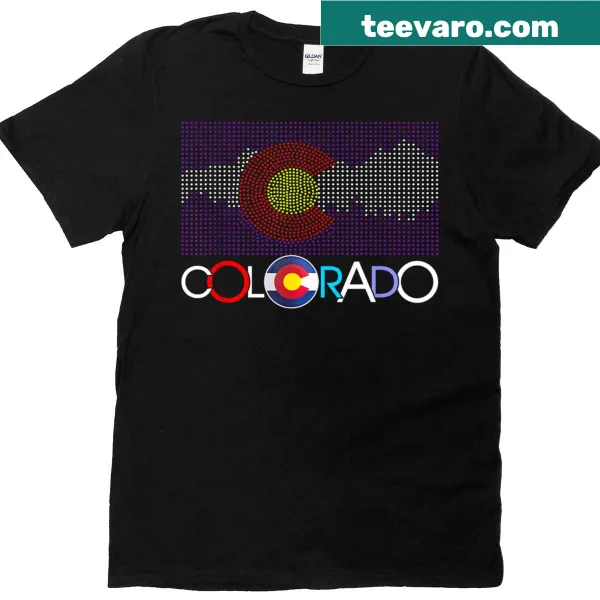 Vintage T-shirt with Colorado state flag and mountains design