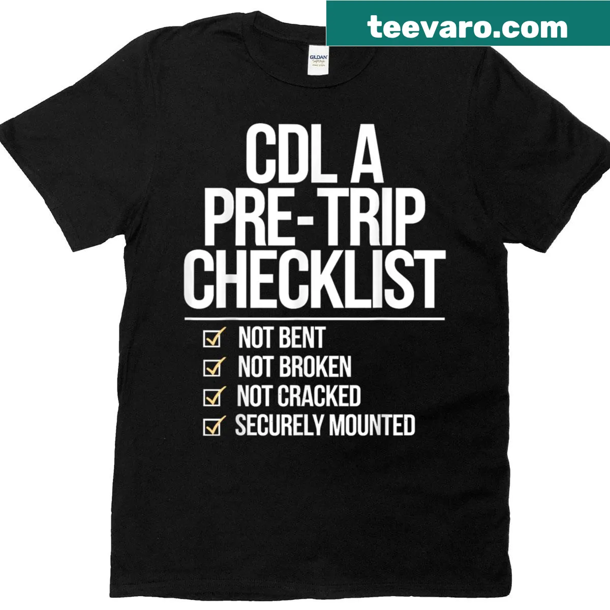CDL truck driver graphic t-shirt — on a men's t-shirt