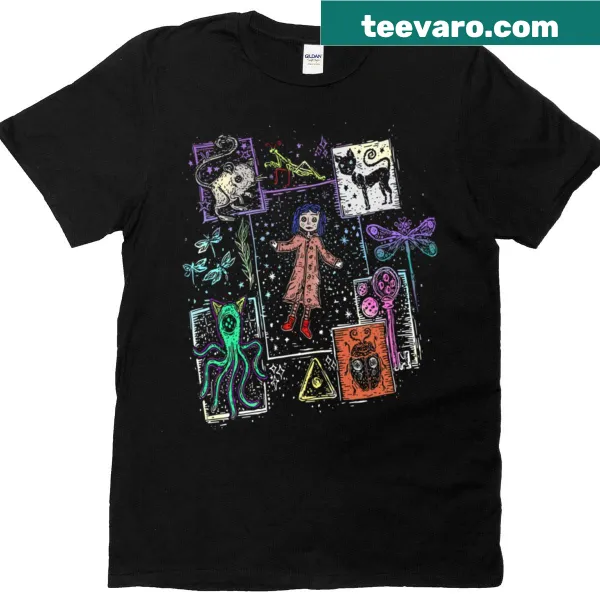 Vintage t-shirt featuring Coraline cartoon characters