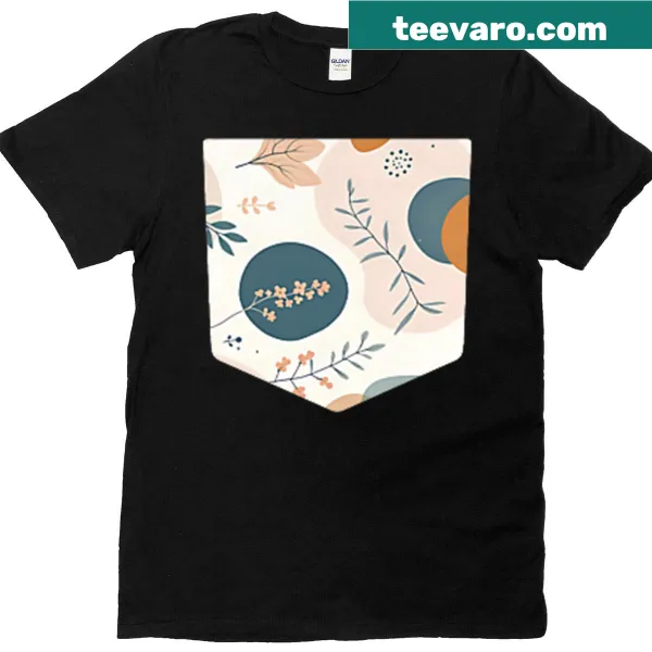 Boho floral abstract design T-shirt for minimalist aesthetics.